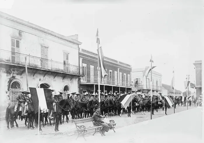 Framed Print : Rurales in Matamoros, 1913. Creator: Bain News Service Framed Print : Rurales in Matamoros, 1913. Creator: Bain News Service