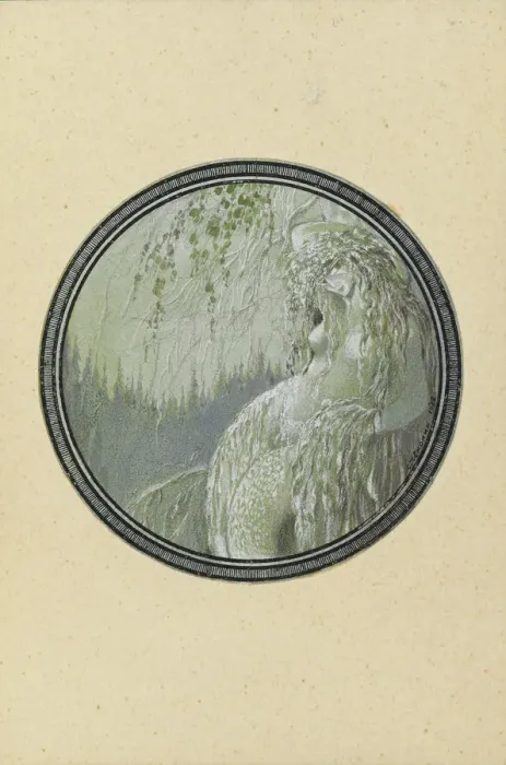 Framed Print : Rusalka. Illustration to the poem Ruslan and Lyudmila by A. Pushkin, 1921-1926. Creator: Chekhonin Framed Print : Rusalka. Illustration to the poem Ruslan and Lyudmila by A. Pushkin, 1921-1926. Creator: Chekhonin