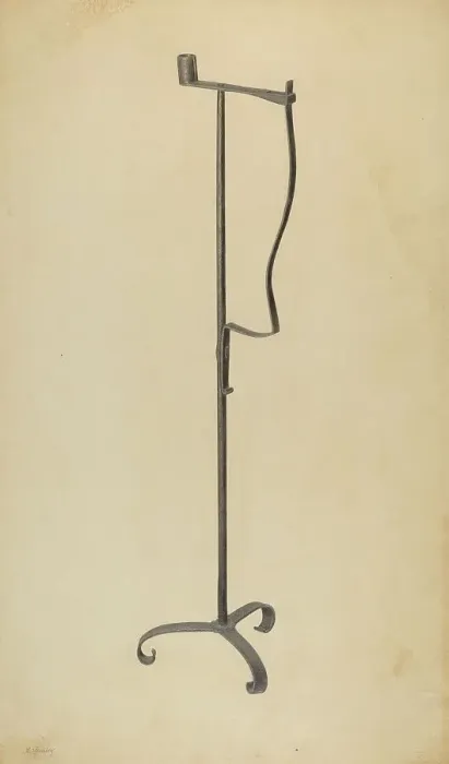 Framed Print : Rush and Candle Stand, c. 1938. Creator: Benjamin Resnick Framed Print : Rush and Candle Stand, c. 1938. Creator: Benjamin Resnick