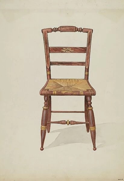 Rush Bottom Chair, c. 1937. Creator: Dana Bartlett
