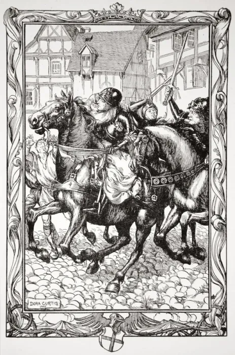 Framed Print : Rushed Upon the Astonished Throng, 1905. Artist: Dora Curtis