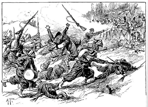 Rushing With Horrid Yells They Seized The Hill, 1902. Artist: AP