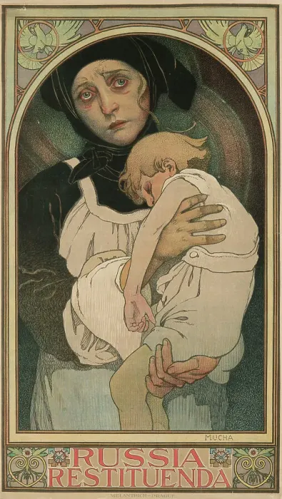 Framed Print : Russia Restituenda (Russia needs renewal), 1922. Creator: Mucha, Alfons Marie (1860-1939) Framed Print : Russia Restituenda (Russia needs renewal), 1922. Creator: Mucha, Alfons Marie (1860-1939)