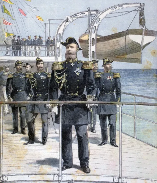 Framed Print : Russian Admiral Avellan on board the cruiser Emperor Nicholas I, 1893 Framed Print : Russian Admiral Avellan on board the cruiser Emperor Nicholas I, 1893