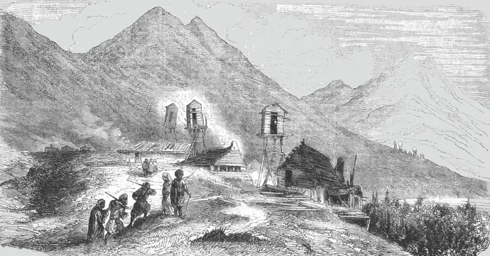 Framed Print : Russian Advanced Post in the Caucasus, 1854. Creator: Unknown Framed Print : Russian Advanced Post in the Caucasus, 1854. Creator: Unknown