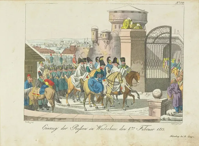 Framed Print : Russian army entering Warsaw in 1813, after 1813. Creator: Nusbiegel, Johann (ca 1750-1833) Framed Print : Russian army entering Warsaw in 1813, after 1813. Creator: Nusbiegel, Johann (ca 1750-1833)