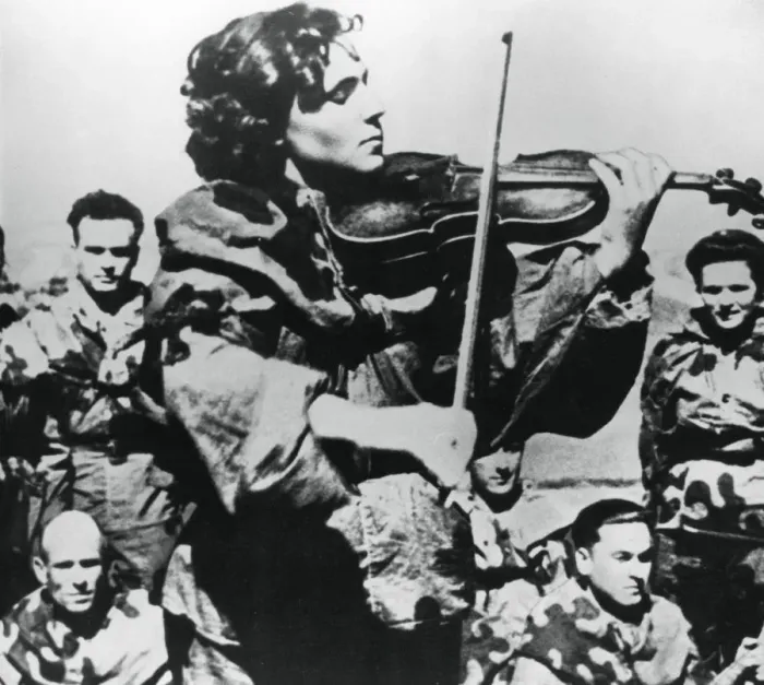Framed Print : Russian army nurse playing a violin, Eastern Front, 1944 Framed Print : Russian army nurse playing a violin, Eastern Front, 1944