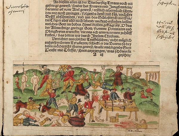 Russian atrocities in Livonia in 1578. From Johann Jakob Wicks Sammlung von Nachrichten... Artist: Anonymous