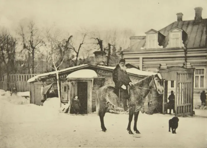Framed Print : Russian author Leo Tolstoy on horseback, Moscow, Russia, 1900s. Artist: Sophia Tolstaya Framed Print : Russian author Leo Tolstoy on horseback, Moscow, Russia, 1900s. Artist: Sophia Tolstaya