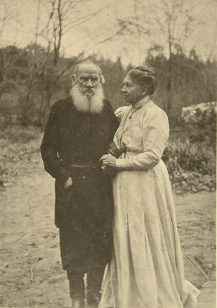 Russian author Leo Tolstoy and his wife, Sophia, Russia, 23 September 1910. Artist: Sophia Tolstaya