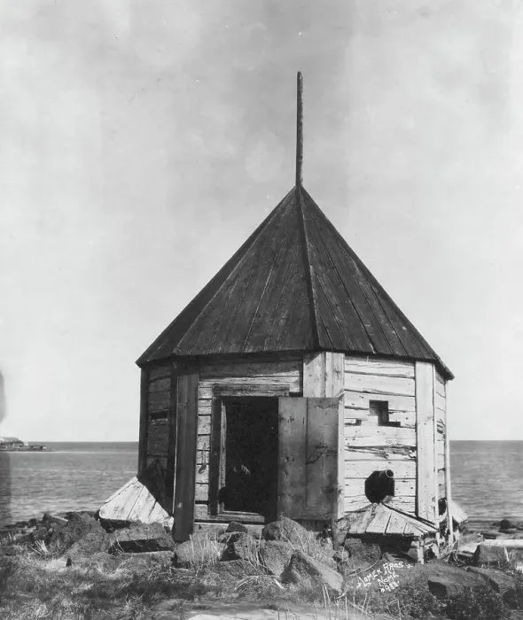 Framed Print : Russian block house, between c1900 and c1930. Creator: Lomen Brothers Framed Print : Russian block house, between c1900 and c1930. Creator: Lomen Brothers