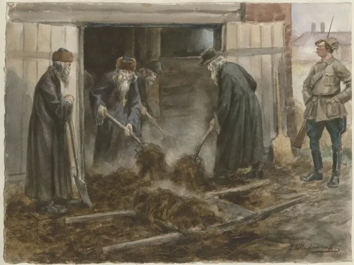 Framed Print : Russian clergy shoveling hay: September 1918 (from the series of watercolors Russian revolution) Framed Print : Russian clergy shoveling hay: September 1918 (from the series of watercolors Russian revolution)