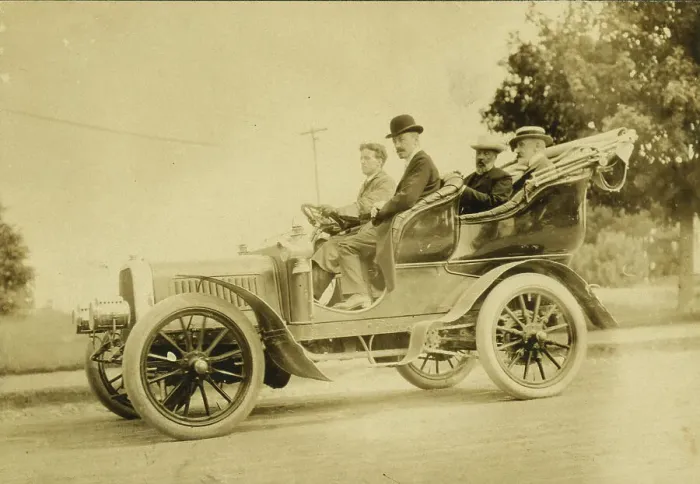 Framed Print : Russian delegates having automobile ride at Portsmouth, N.H. 1905. Creator: Nathan Lazarnick Framed Print : Russian delegates having automobile ride at Portsmouth, N.H. 1905. Creator: Nathan Lazarnick