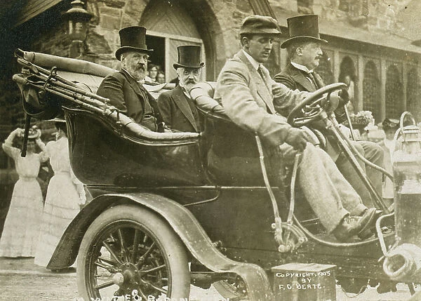 Russian envoys Serge Witte and Baron de Rosen in an automobile, c1905. Creator: Unknown