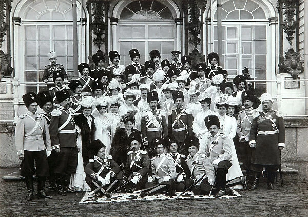 Russian Imperial family outside the Catherine Palace, Tsarskoye Selo, Russia, early 20th century. Artist: K von Hahn