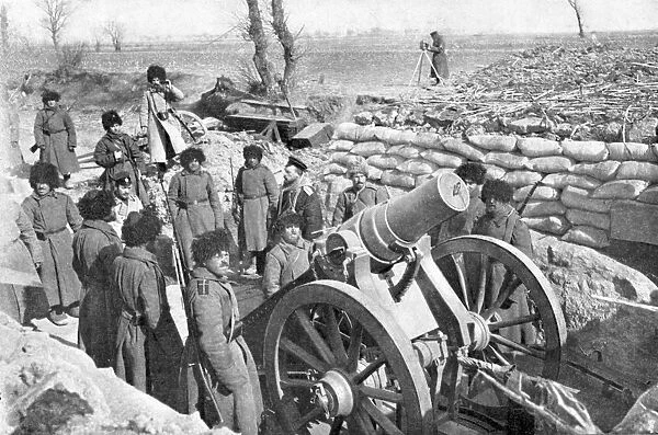 Russian six inch howitzer battery, Russo-Japanese War, 1904-5