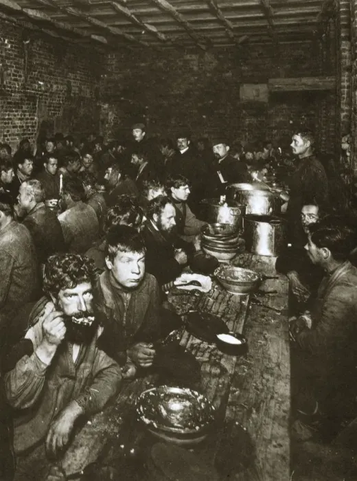 Framed Print : Russian manual labourers eating a meal, late 19th century Framed Print : Russian manual labourers eating a meal, late 19th century