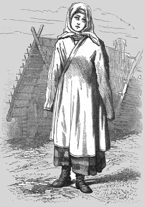 Framed Print : Russian Peasent Girl; A Journey on the Volga, 1875. Creator: Nicholas Rowe