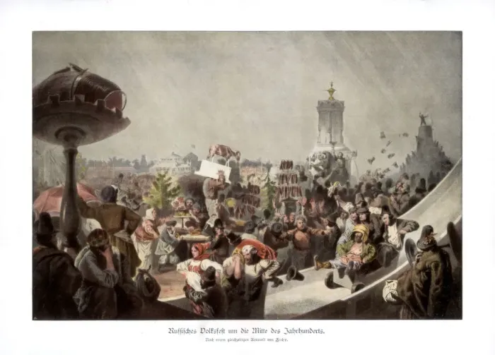Framed Print : Russian people celebrating, c1850, (1900). Artist: Zichy Framed Print : Russian people celebrating, c1850, (1900). Artist: Zichy