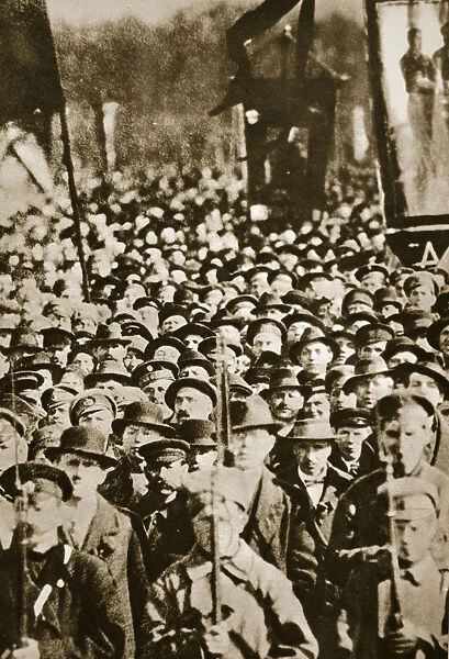 Russian revolutionaries in Petrograd (St Petersburg), Russia, 1917