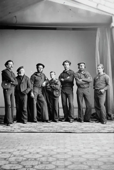Framed Print : Russian sailors?, between 1855 and 1865. Creator: Unknown Framed Print : Russian sailors?, between 1855 and 1865. Creator: Unknown