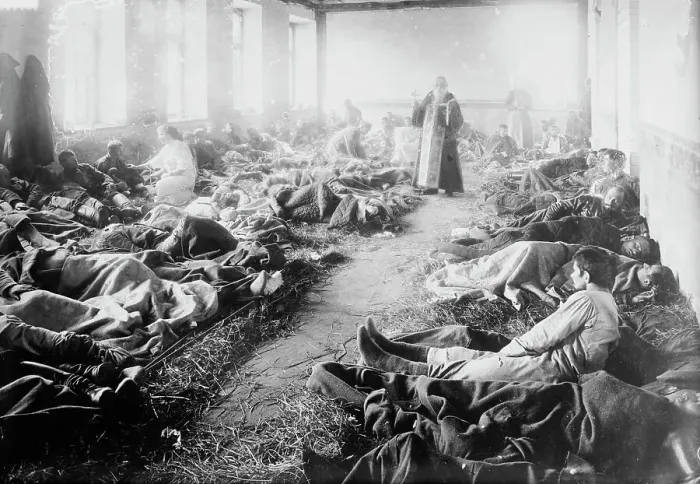 Framed Print : Russian Service in Suwalki Hospital, between 1914 and c1915. Creator: Bain News Service Framed Print : Russian Service in Suwalki Hospital, between 1914 and c1915. Creator: Bain News Service