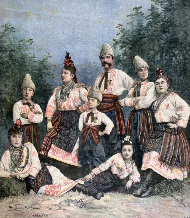Framed Print : Russian singers, 1891. Artist: Henri Meyer Framed Print : Russian singers, 1891. Artist: Henri Meyer
