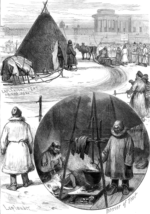 Framed Print : Russian Sketches: Laplanders on the Neva, St. Petersburg, 1880. Creator: Unknown Framed Print : Russian Sketches: Laplanders on the Neva, St. Petersburg, 1880. Creator: Unknown