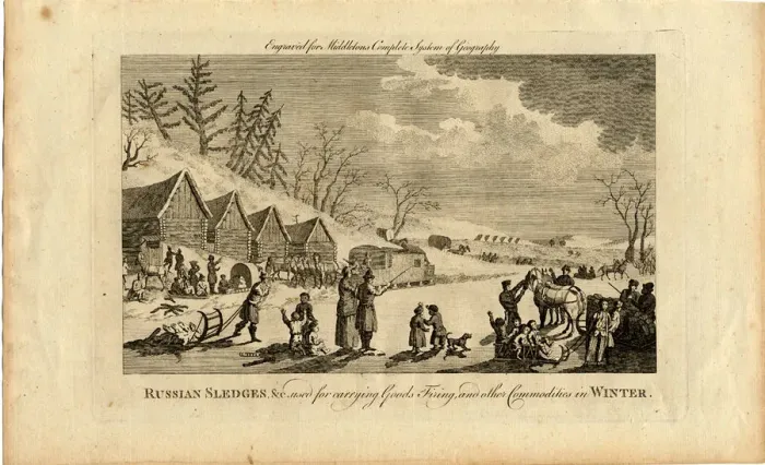 Framed Print : Russian Sleds in Winter, 1750. Artist: Anonymous Framed Print : Russian Sleds in Winter, 1750. Artist: Anonymous