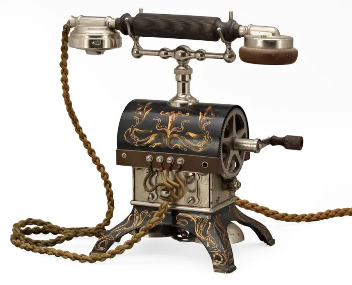 Framed Print : Russian table telephone by Firma Geisler, St Petersburg, 1890s Framed Print : Russian table telephone by Firma Geisler, St Petersburg, 1890s