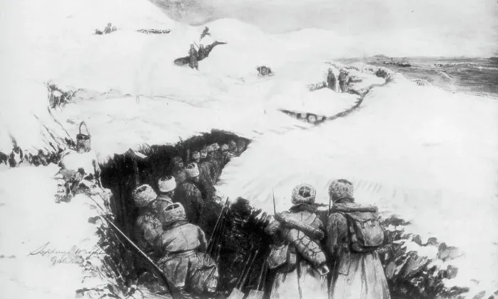 Framed Print : Russian trenches in the mountains of Galicia, World War I, 1915, (1929). Artist: Stuff Framed Print : Russian trenches in the mountains of Galicia, World War I, 1915, (1929). Artist: Stuff