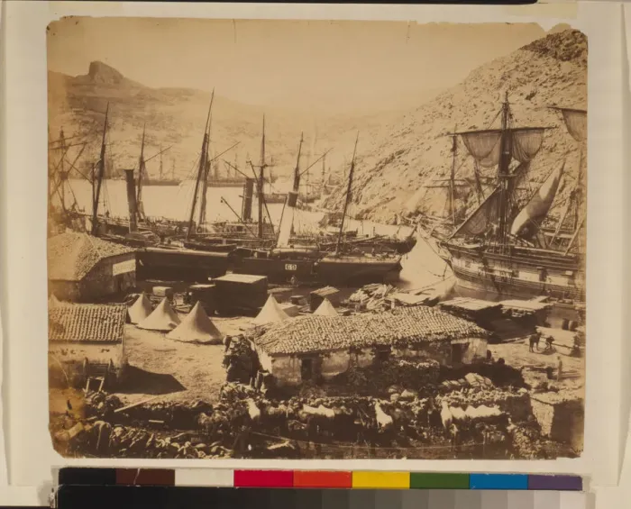 Framed Print : Russian Warships in the Cossack Bay, Balaklava, ca 1855 Framed Print : Russian Warships in the Cossack Bay, Balaklava, ca 1855