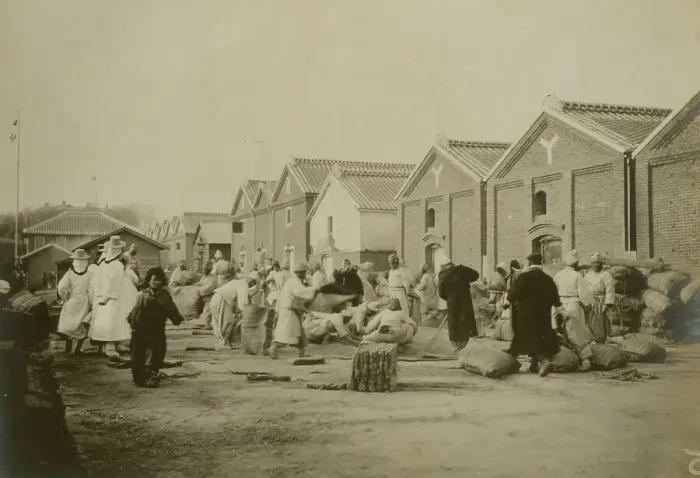 Framed Print : Russian wheat warehouse, Chemulpo, c1904. Creator: Robert Lee Dunn Framed Print : Russian wheat warehouse, Chemulpo, c1904. Creator: Robert Lee Dunn