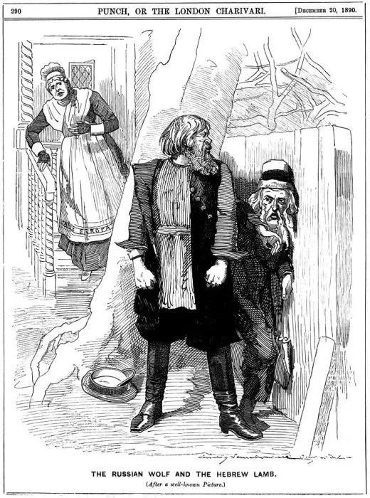 Framed Print : The Russian Wolf and The Hebrew Lamb, cartoon from Punch, 1890 Framed Print : The Russian Wolf and The Hebrew Lamb, cartoon from Punch, 1890