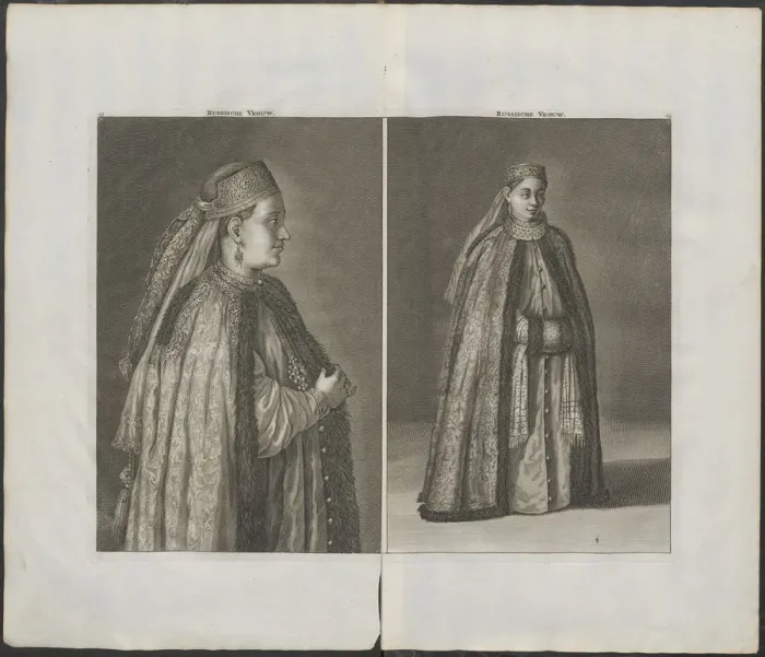 Framed Print : Russian woman (From: Reizen over Moskovie), 1711. Artist: Bruijn, Cornelis de (1652-1727) Framed Print : Russian woman (From: Reizen over Moskovie), 1711. Artist: Bruijn, Cornelis de (1652-1727)