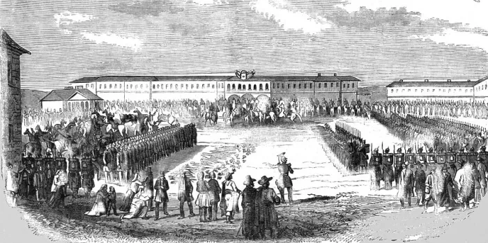 Framed Print : The Russians Disarming the Wallachian Troops, 1854. Creator: Unknown Framed Print : The Russians Disarming the Wallachian Troops, 1854. Creator: Unknown