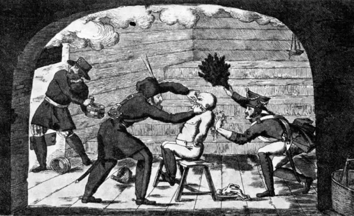 Framed Print : Russians trimming Napoleons beard, 1812 Framed Print : Russians trimming Napoleons beard, 1812