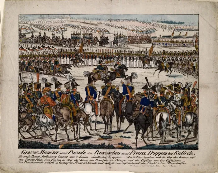 Framed Print : Russo-Prussian parade in Kalisz 1835, c. 1850. Artist: Kühn, Gustav (1794-1868) Framed Print : Russo-Prussian parade in Kalisz 1835, c. 1850. Artist: Kühn, Gustav (1794-1868)