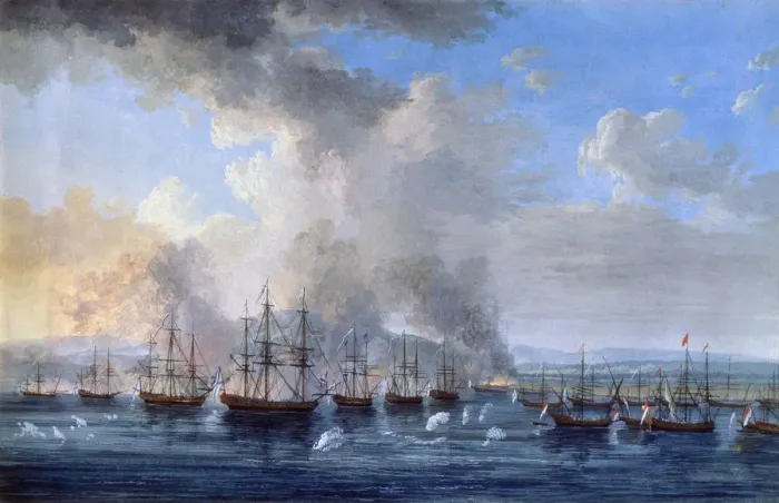 Framed Print : The Russo-Turkish Battle at the Damietta Castle on 1770, 1770-1772. Artist: Jacob Philip Hackert Framed Print : The Russo-Turkish Battle at the Damietta Castle on 1770, 1770-1772. Artist: Jacob Philip Hackert