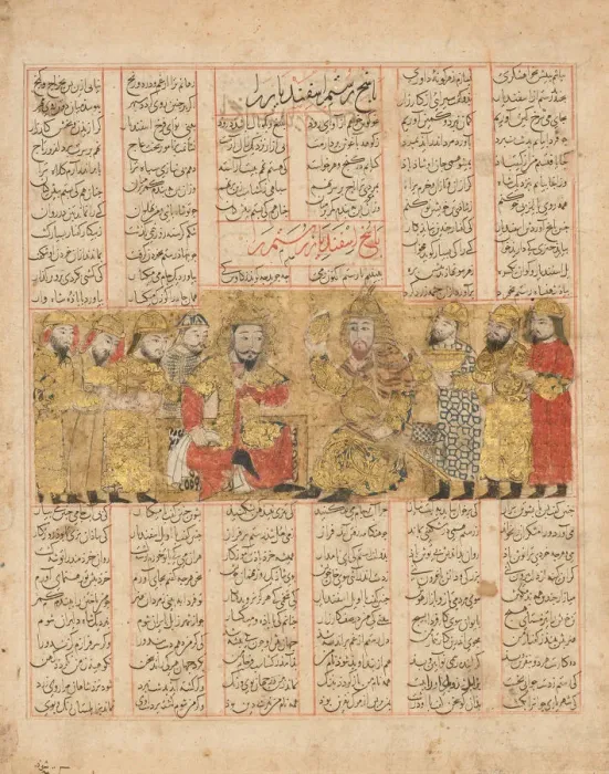 Framed Print : Rustam Discoursing with Isfandiyar, Folio from a Shahnama (Book of Framed Print : Rustam Discoursing with Isfandiyar, Folio from a Shahnama (Book of