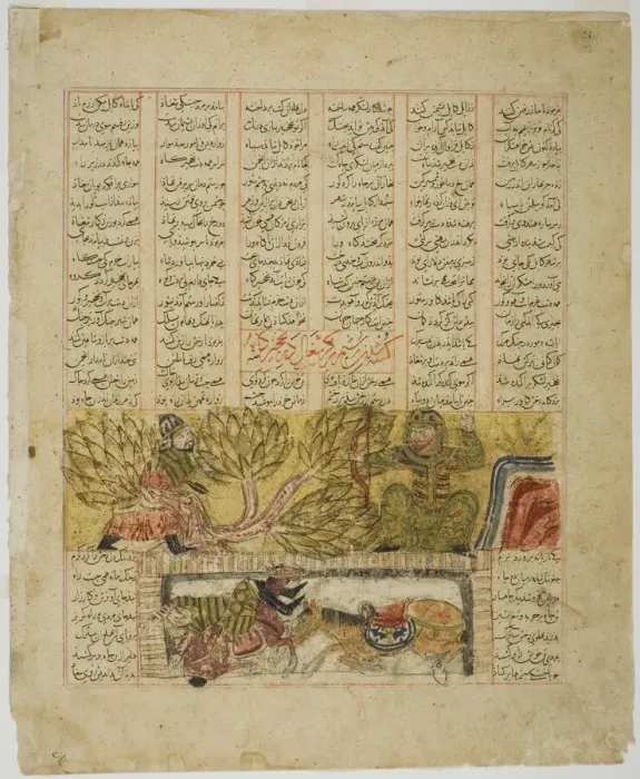 Framed Print : Rustam slaying jackal, from the Shahnama of Firdausi, Ilkhanid dynasty (1256-1353) Framed Print : Rustam slaying jackal, from the Shahnama of Firdausi, Ilkhanid dynasty (1256-1353)