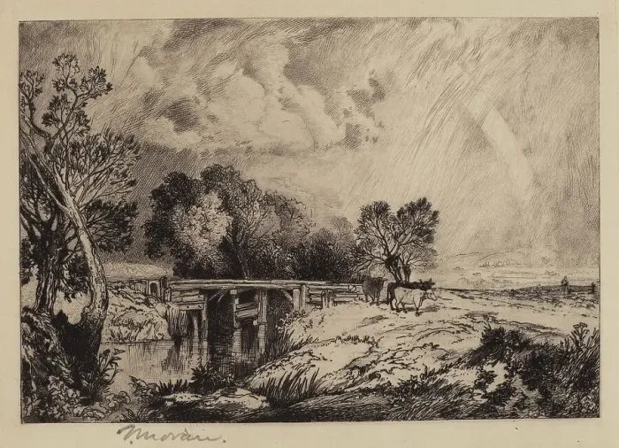 Framed Print : A Rustic Bridge, 1879. Creator: Thomas Moran Framed Print : A Rustic Bridge, 1879. Creator: Thomas Moran