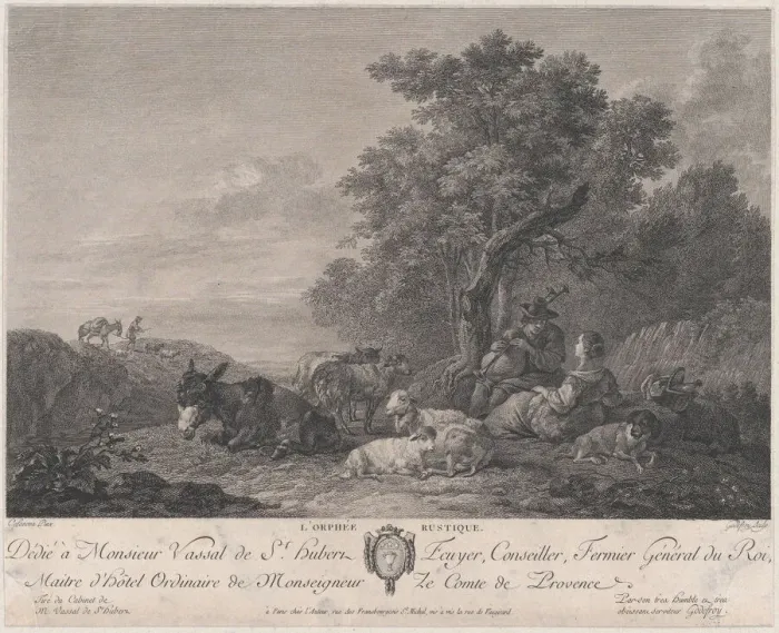 Framed Print : The Rustic Orpheus, late 18th, early 19th century. Creator: Francois Godefroy Framed Print : The Rustic Orpheus, late 18th, early 19th century. Creator: Francois Godefroy