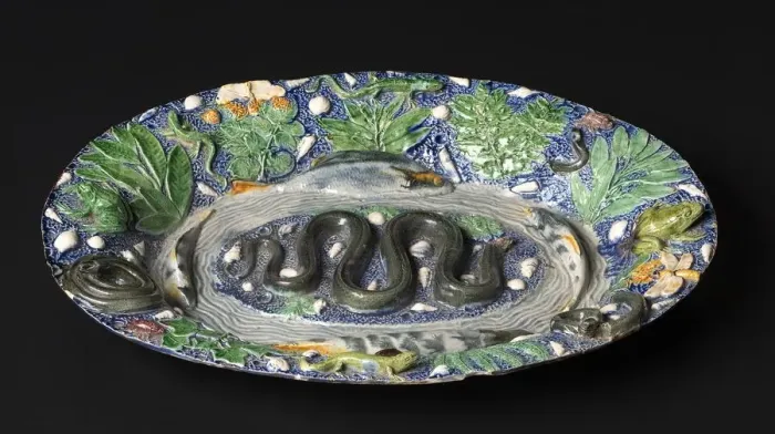 Framed Print : Rustic Platter, late 1500s. Creator: Bernard Palissy (French, 1510-1589), manner of Framed Print : Rustic Platter, late 1500s. Creator: Bernard Palissy (French, 1510-1589), manner of