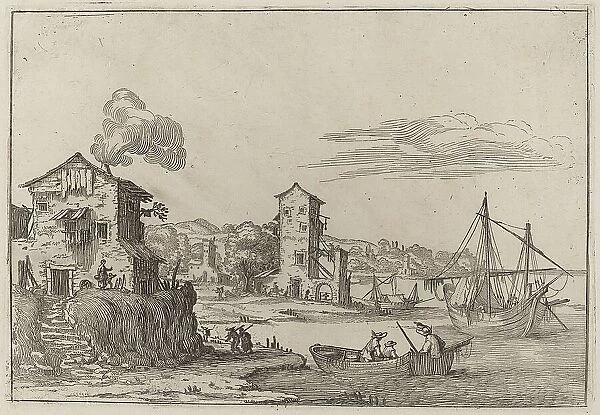 Rustic Seaport, 1638. Creator: Ercole Bazicaluva