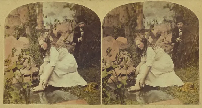 Framed Print : The Rustic Toilet. 1876. Creator: L. Melander & Bro