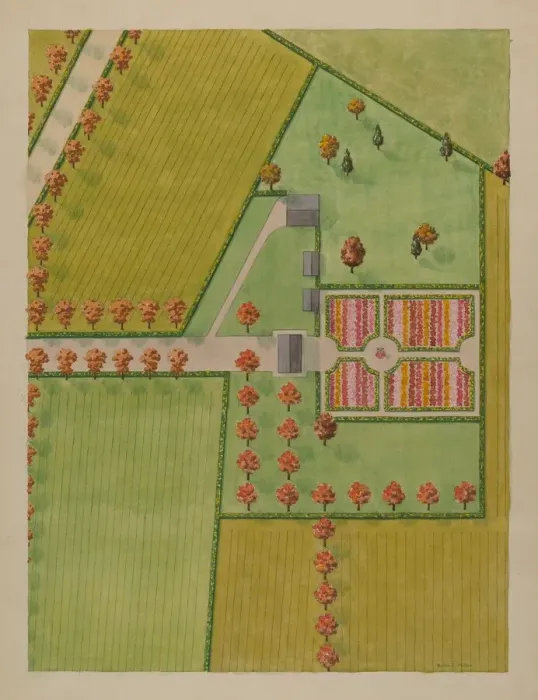 Framed Print : Rutgers Estate and Garden, c. 1936. Creator: Helen Miller Framed Print : Rutgers Estate and Garden, c. 1936. Creator: Helen Miller
