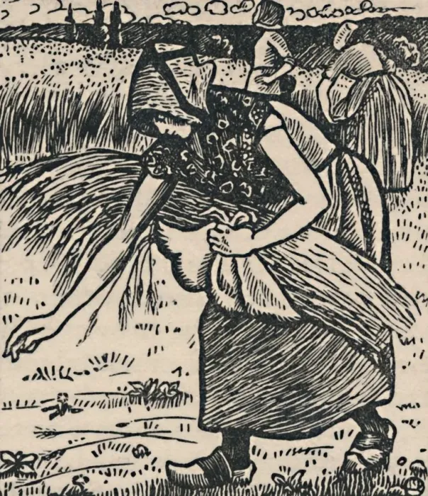 Framed Print : Ruth Gleaning, 1919. Artist: Lucien Pissarro