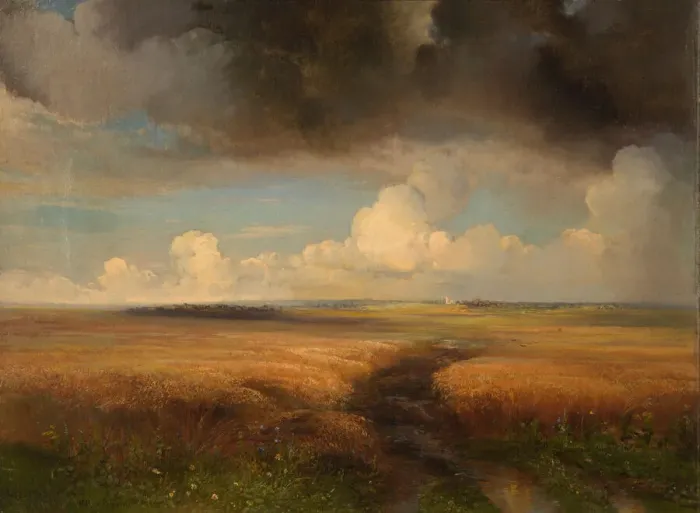 Framed Print : Rye field, 1881. Creator: Savrasov, Alexei Kondratyevich (1830-1897) Framed Print : Rye field, 1881. Creator: Savrasov, Alexei Kondratyevich (1830-1897)