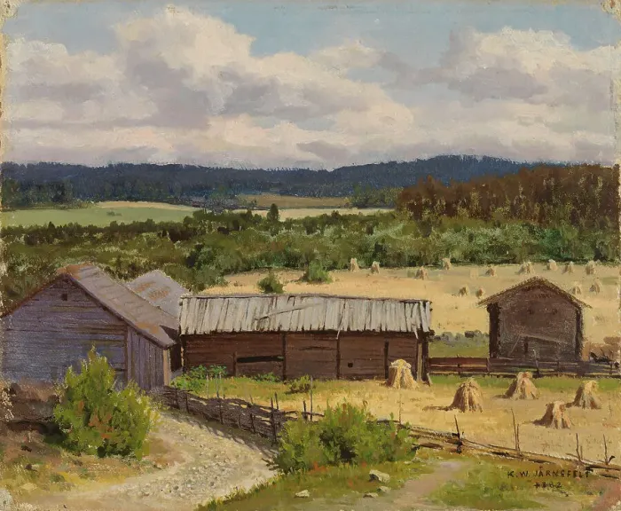 Framed Print : Rye Field, 1882. Creator: Kasper Jarnefelt Framed Print : Rye Field, 1882. Creator: Kasper Jarnefelt